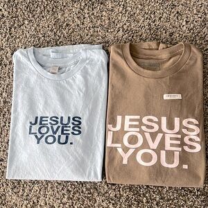 Jesus Loves You Company T-Shirts Size Medium Bundle of Two